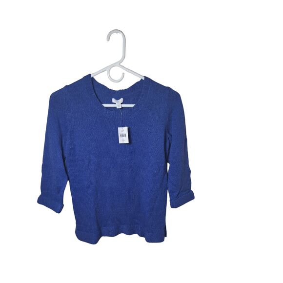J. Jill Azul Blue Knit Top Women’s Size XSP 3/4 Sleeve NWT - Picture 1 of 2